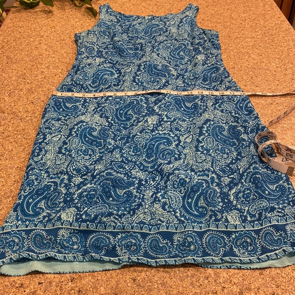 Mix Nouveau Blue Paisley Lined Dress Size Small - Picture 5 of 16
